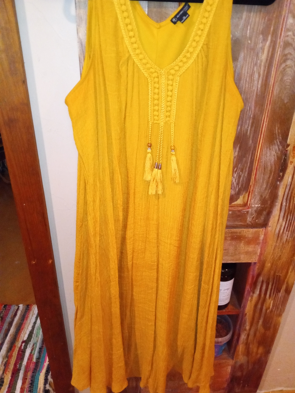 new directions Mustard Yellow Tassel Maxi Dress